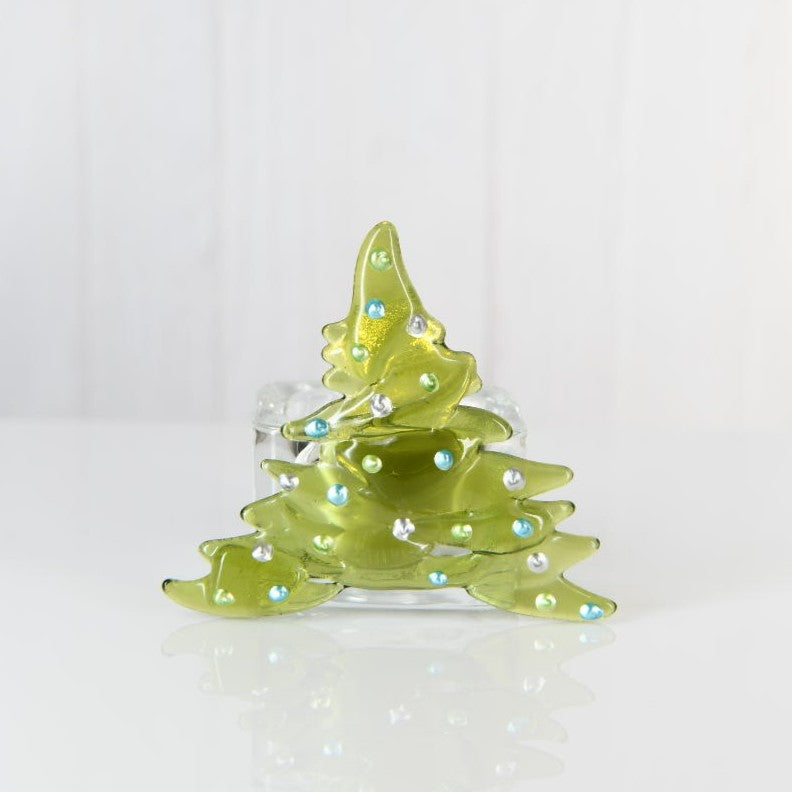 Christmas Tree Candle Holder from Upcycled Wine Bottle