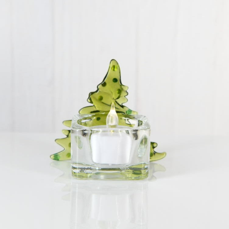 Christmas Tree Candle Holder from Upcycled Wine Bottle