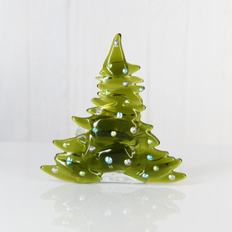 Christmas Tree Candle Holder from Upcycled Wine Bottle