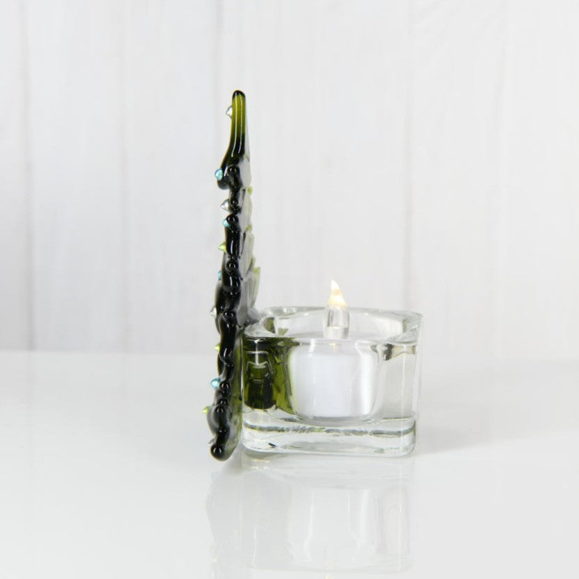 Christmas Tree Candle Holder from Upcycled Wine Bottle