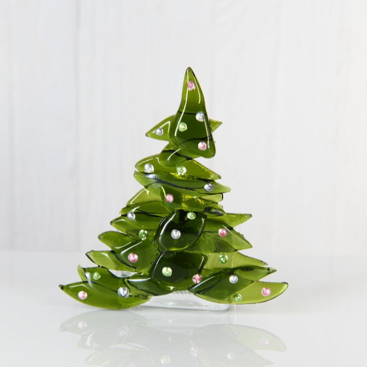 Christmas Tree Candle Holder from Upcycled Wine Bottle