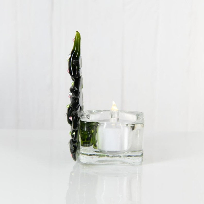 Christmas Tree Candle Holder from Upcycled Wine Bottle