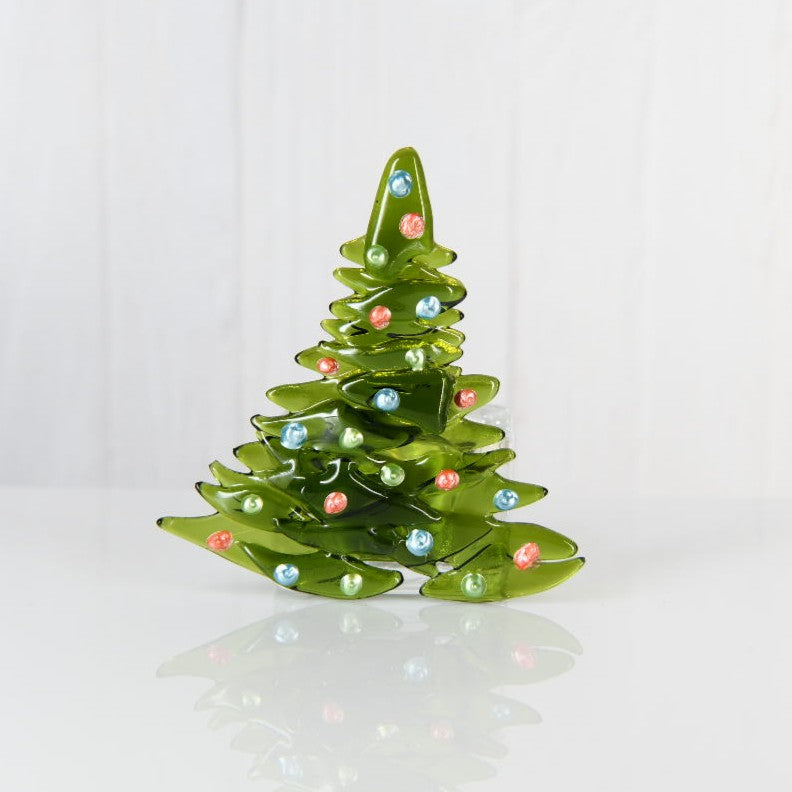 Christmas Tree Candle Holder from Upcycled Wine Bottle