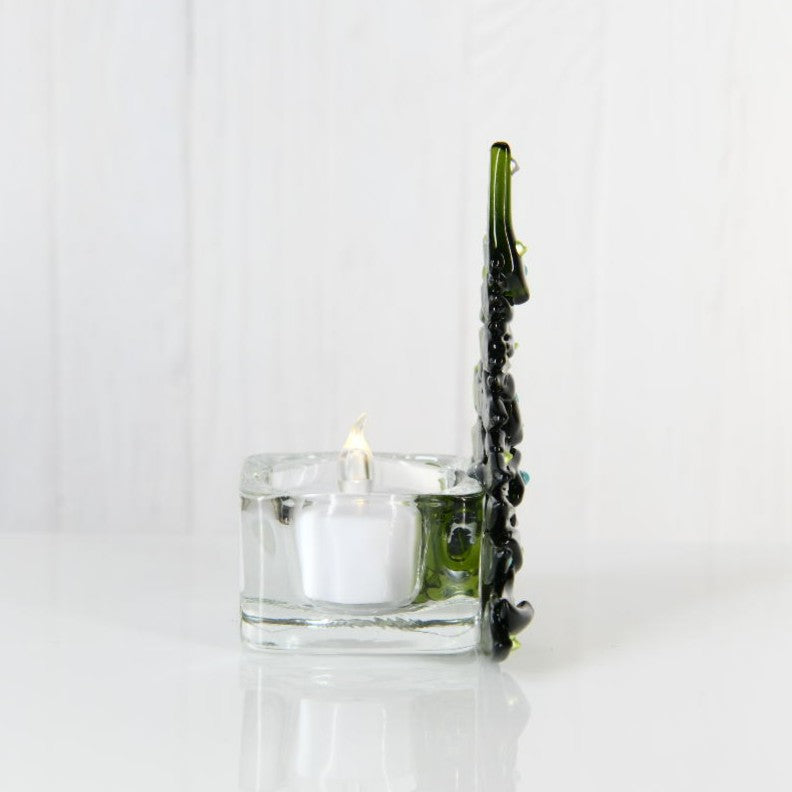 Christmas Tree Candle Holder from Upcycled Wine Bottle