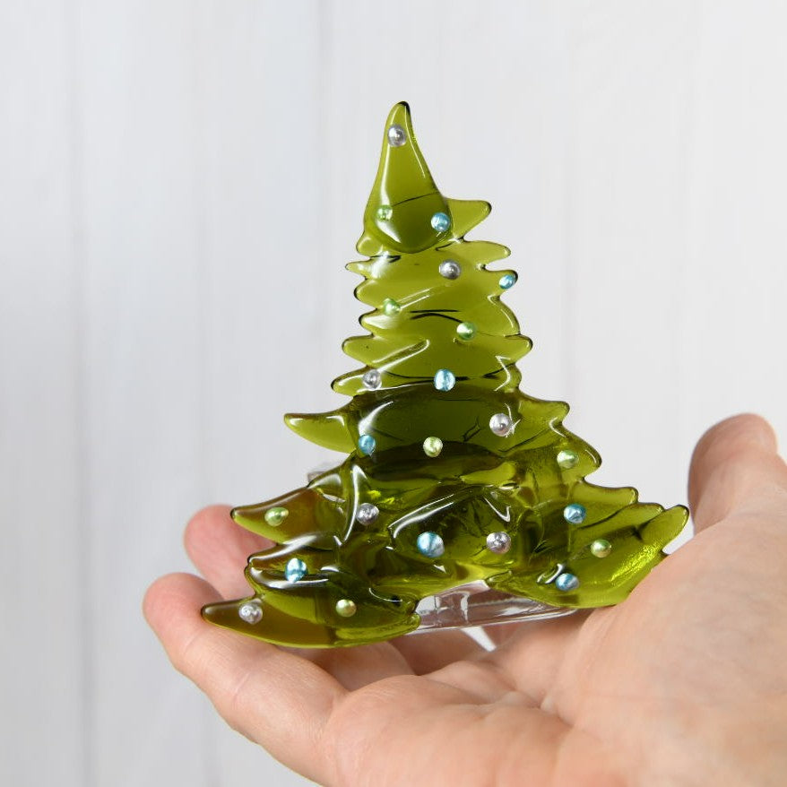 Christmas Tree Candle Holder from Upcycled Wine Bottle
