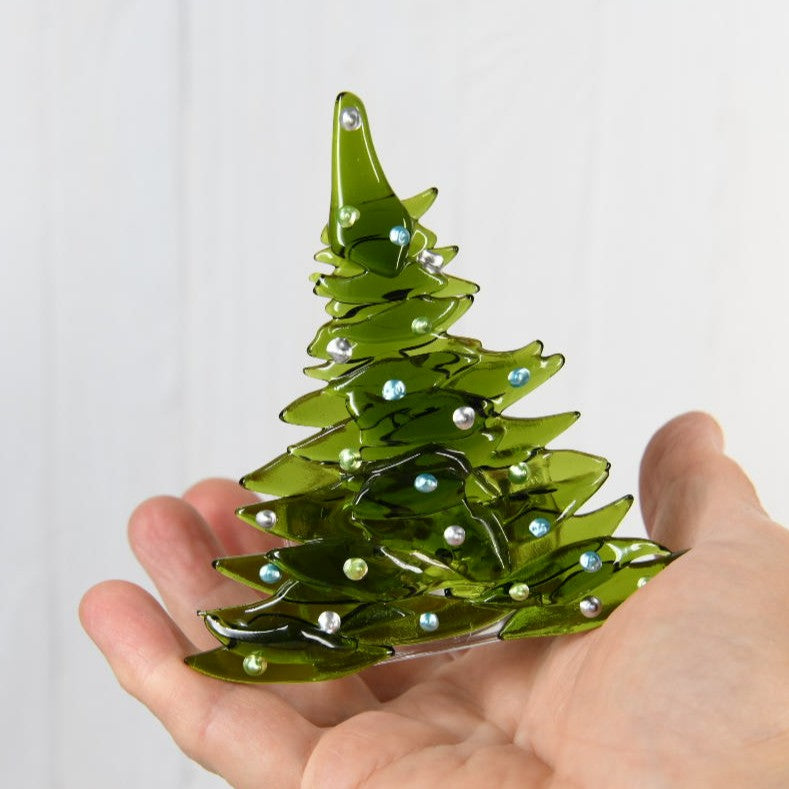 Christmas Tree Candle Holder from Upcycled Wine Bottle