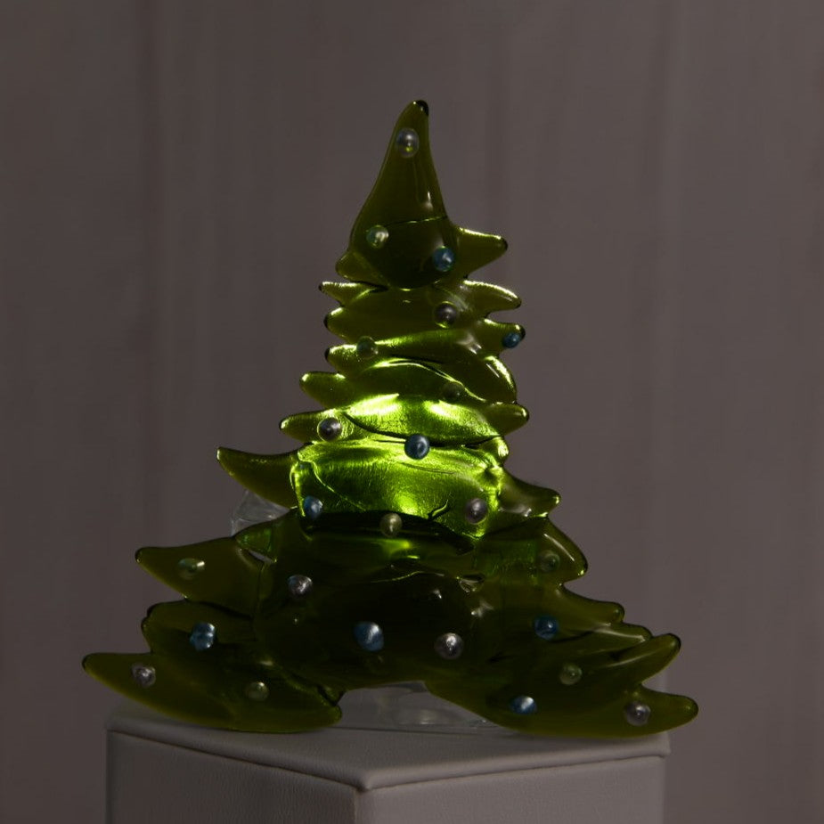 Christmas Tree Candle Holder from Upcycled Wine Bottle