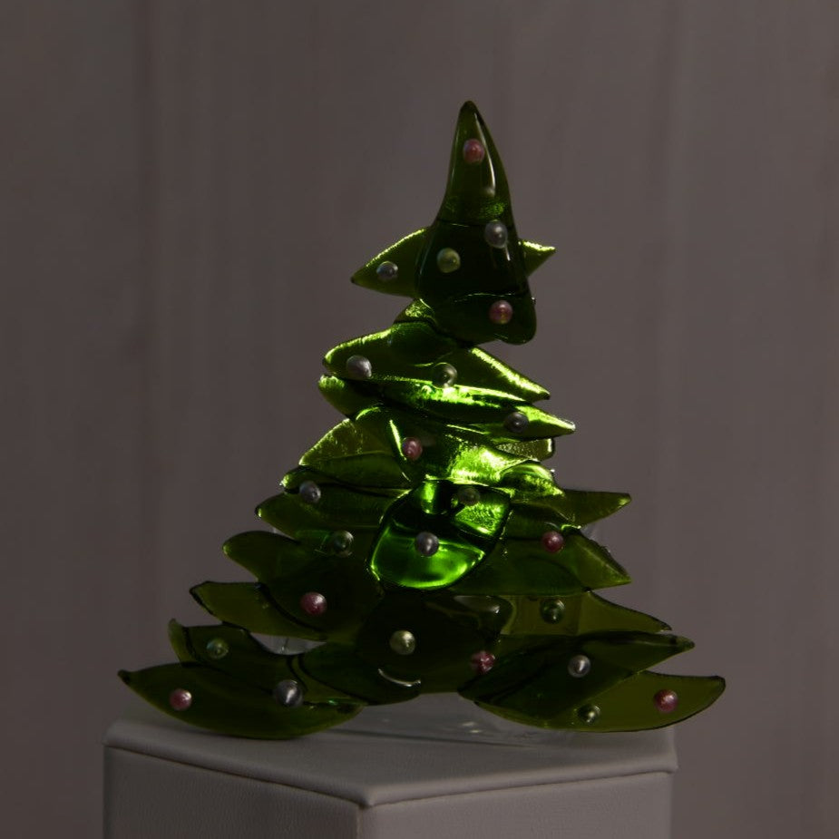 Christmas Tree Candle Holder from Upcycled Wine Bottle