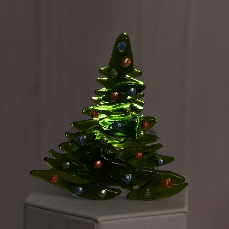 Christmas Tree Candle Holder from Upcycled Wine Bottle