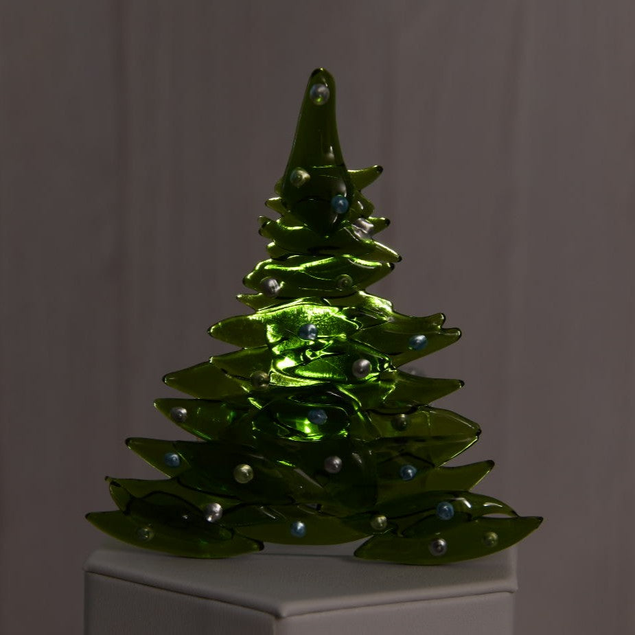 Christmas Tree Candle Holder from Upcycled Wine Bottle