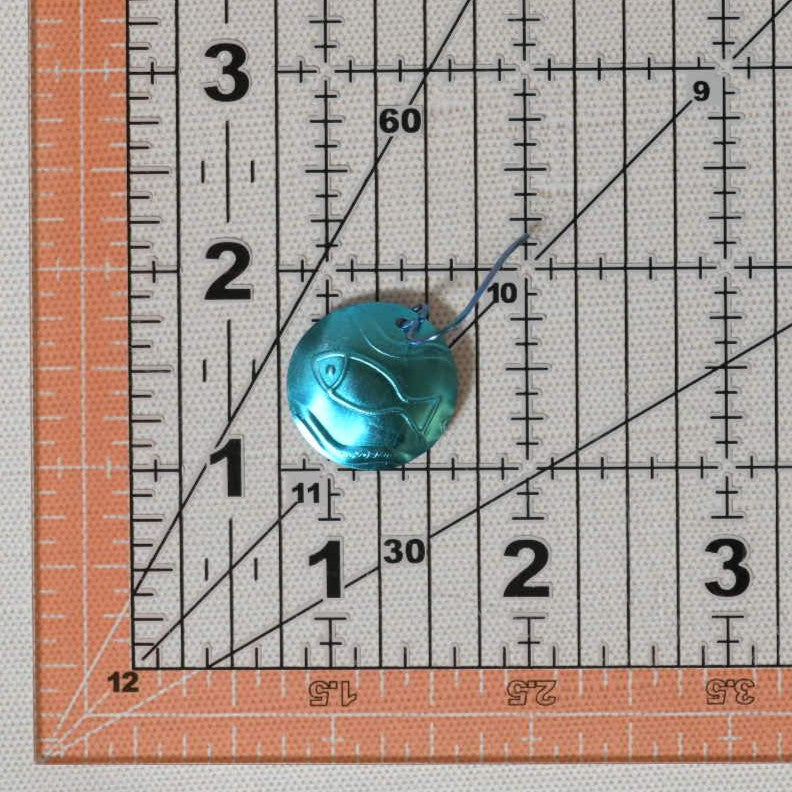 Turquoise Blue Anodized Niobium Dangle Earrings with Fish Pattern