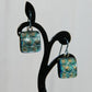 Pale Aqua Dichroic Glass Bubble Earrings
