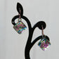 Pink Swirl Dichroic Glass Earrings