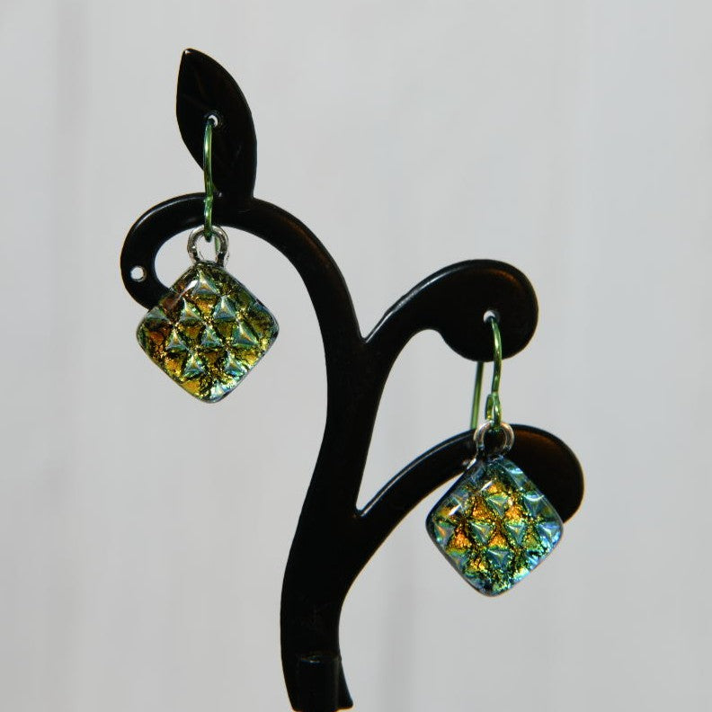 Fall Color Dichroic Glass Earrings