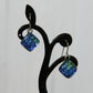 Blue Scale Pattern Dichroic Glass Earrings