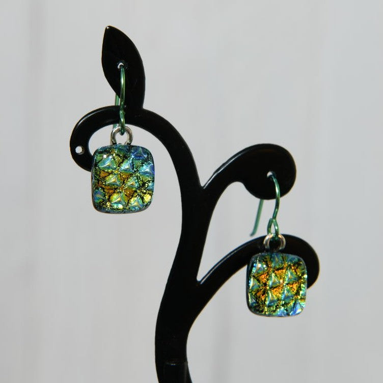 Fall Colors Dichroic Glass Earrings