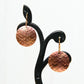 Peach Color Anodized Niobium Dangle Earrings with Scale Pattern