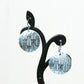 Pale Blue Anodized Niobium Dangle Earrings with Fishbone Pattern