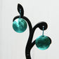 Aqua Blue Anodized Niobium Dangle Earrings with Scale Pattern