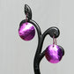 Bright Pink Anodized Niobium Dangle Earrings with Scale Pattern