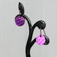 Bright Pink Anodized Niobium Dangle Earrings with Scale Pattern
