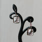 Pale Pink Dichroic Glass Bubble Earrings