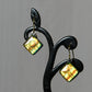 Green-ish Gold Dichroic Glass Bubble Earrings