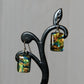 Multicolor Swirl Dichroic Glass Earrings