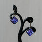 Purple Dichroic Glass Bubble Earrings