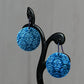 Blue Anodized Niobium Dangle Earrings with Calavera Sugar Skull Pattern