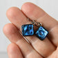 Purple-ish Blue Dichroic Glass Bubble Earrings