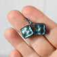 Pale Aqua Dichroic Glass Bubble Earrings
