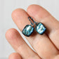 Pale Aqua Dichroic Glass Bubble Earrings