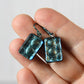 Pale Aqua Dichroic Glass Bubble Earrings