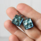 Pale Aqua Dichroic Glass Bubble Earrings