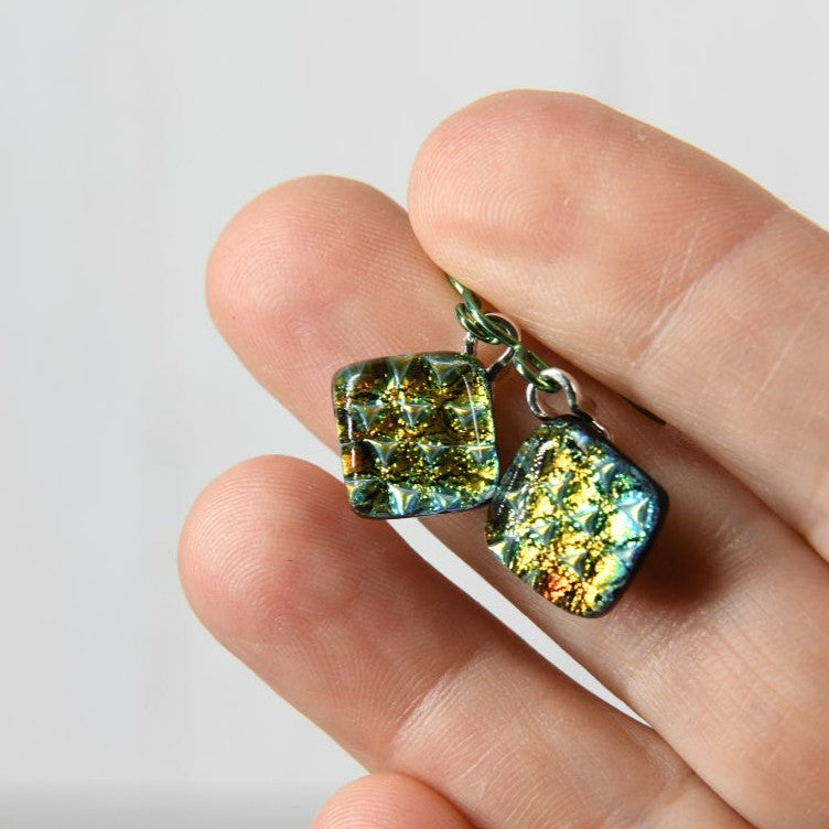 Fall Color Dichroic Glass Earrings