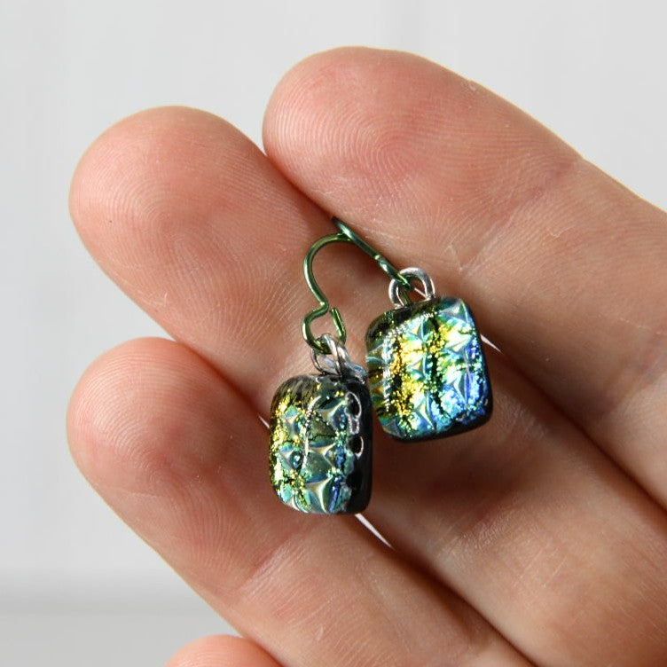 Fall Colors Dichroic Glass Earrings