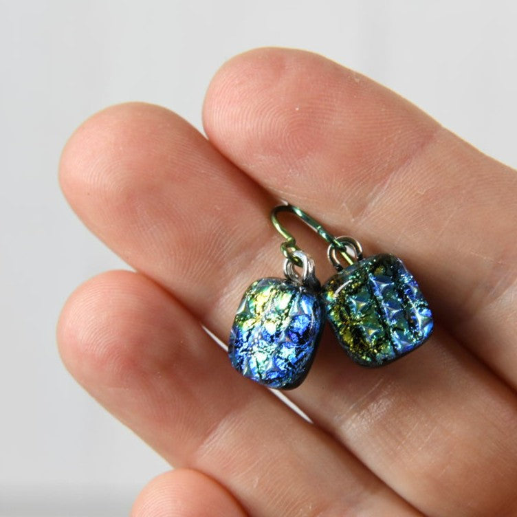 Fall Colors Dichroic Glass Earrings
