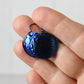 Blue Anodized Niobium Dangle Earrings with Bubble Pattern
