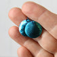 Turquoise Blue Anodized Niobium Dangle Earrings with Scale Pattern