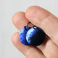 Dark Blue Anodized Niobium Dangle Earrings with Scale Pattern