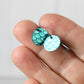 Aqua Blue Anodized Niobium Dangle Earrings with Scale Pattern