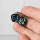 Multicolor Zebra Pattern Dichroic Glass Earrings