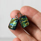 Multicolor Swirl Dichroic Glass Earrings