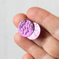 Bright Pink Anodized Niobium Dangle Earrings with Pawprint Pattern