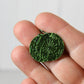Light Green Anodized Niobium Dangle Earrings with Dandelion Pattern