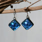 Purple-ish Blue Dichroic Glass Bubble Earrings
