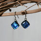 Purple-ish Blue Dichroic Glass Bubble Earrings