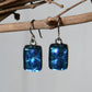 Purple-ish Blue Dichroic Glass Bubble Earrings