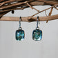 Pale Aqua Dichroic Glass Bubble Earrings